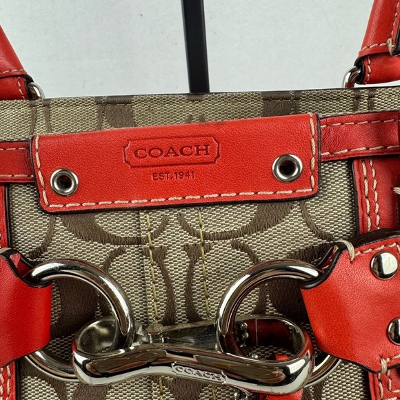Coach Hampton Signature Canvas Leather Handbag Medium Size. - Picture 4 of 17